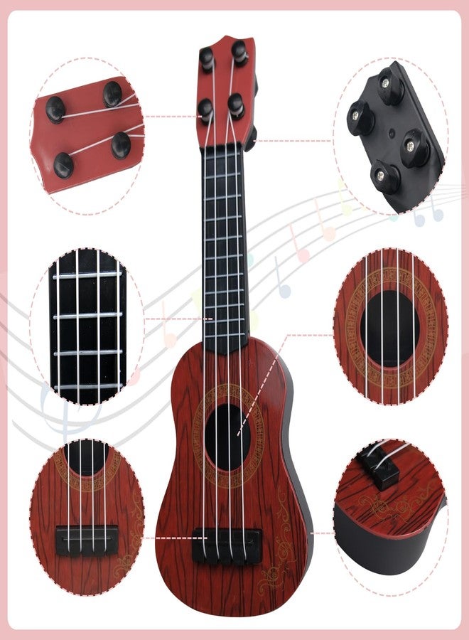 SENONAPO 15 Pcs Kids Toy Guitar 10 Inch Mini Classical Ukulele Guitar Toy Beginner Rhyme Developmental Musical Instrument Toddlers Ukulele Guitar Cute Guitar Toy for Toddler Educational Toy Supplies - Image 3
